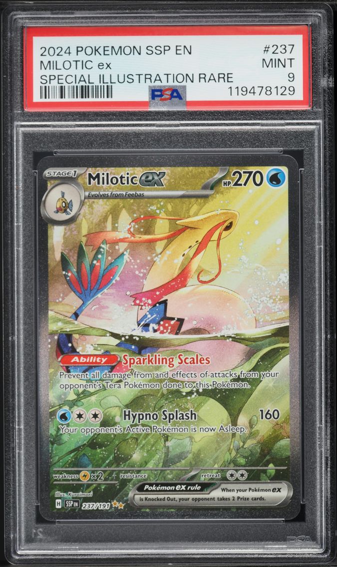 2024 #237 Milotic EX PSA 9 Ssp EN-Surging Sparks Pokemon