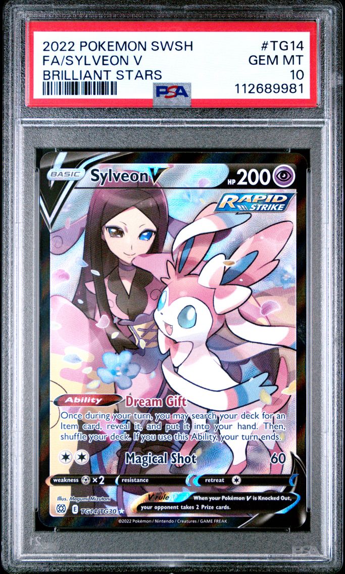 2022 #TG14 Full Art/Sylveon V PSA 10 Sword & Shield Brilliant Stars Pokemon