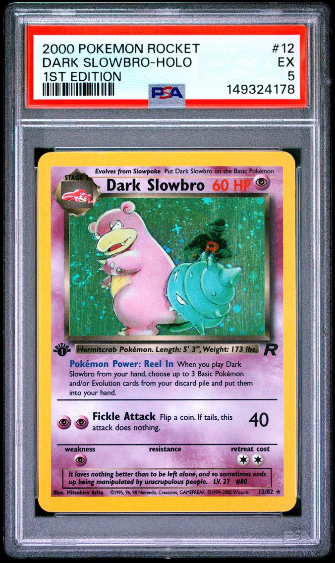 2000 #12 Dark Slowbro-Holo 1st Edition PSA 5 Rocket