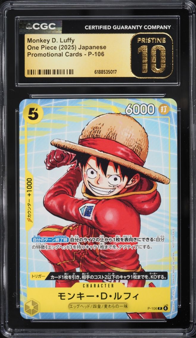 2025 #P-106 Monkey D. Luffy CGC 10 One Piece Japanese Promo