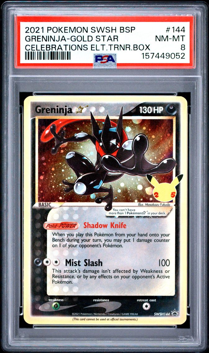 2021 #144 Greninja-Gold Star PSA 8 Swsh Black Star Promo