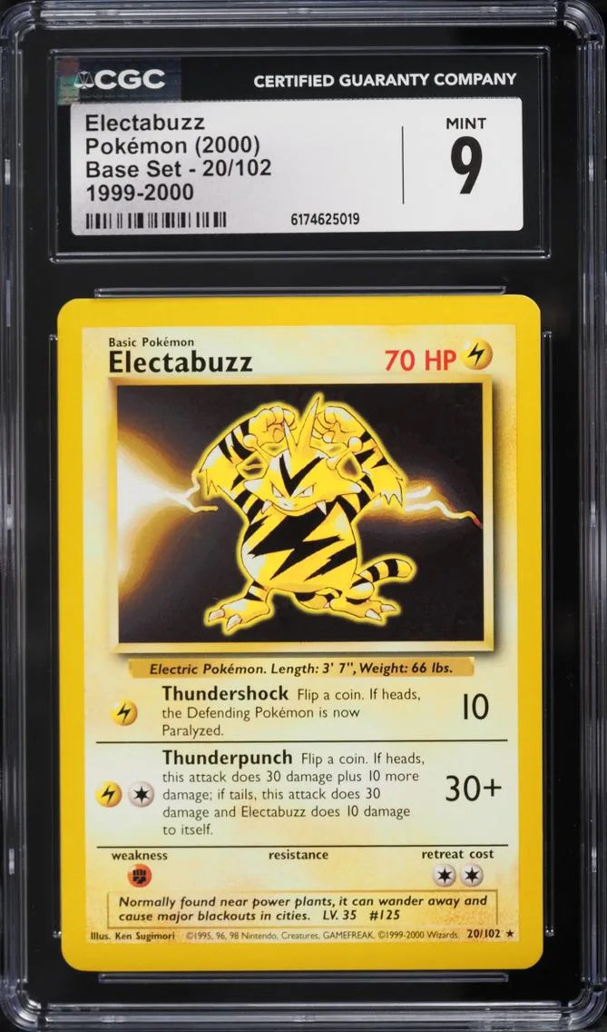 1999-2000 Pokemon Base Set Electabuzz #20 CGC 9 MINT
