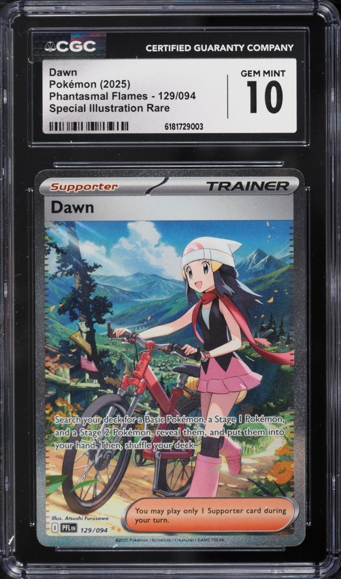 2025 Pokemon Mega Evolution Phantasmal Flames SIR Dawn #129 CGC 10 GEM MINT