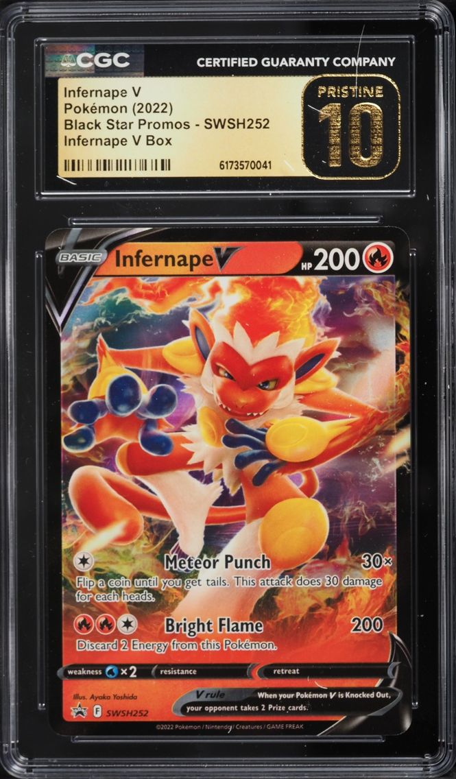 2022 Pokemon Sword & Shield Black Star Promo Holo Infernape V #SWSH252 CGC 10 PRISTINE