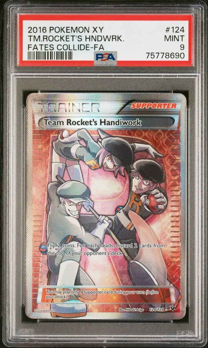 2016 #124 Full Art/Team Rocket's Handiwork PSA 9 XY Fates Collide Pokemon