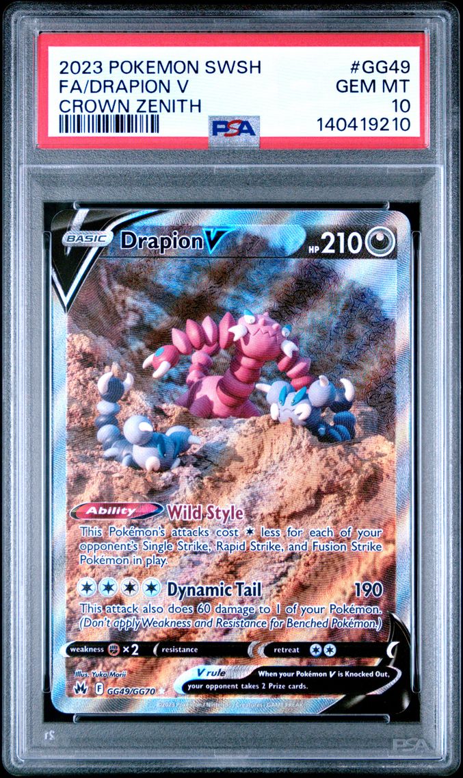 2023 #GG49 Full Art/Drapion V PSA 10 Sword and Shield Crown Zenith Pokemon