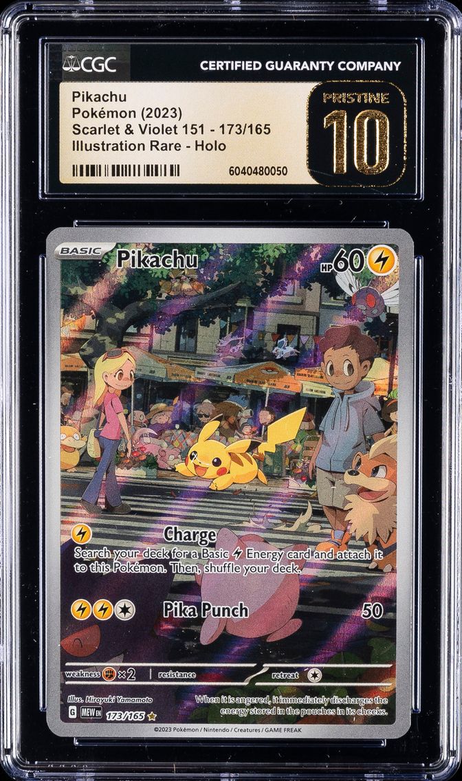 2023 #173 Pikachu CGC 10 Pristine Mew EN-151 Pokemon
