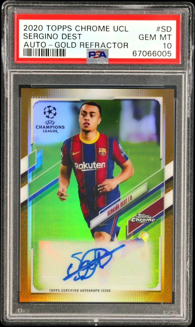 2020 #SD Sergino Dest PSA 10 Topps Chrome UEFA Champions League Autographs