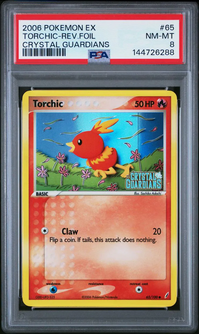 2006 #65 Torchic-Reverse Foil PSA 8 EX Crystal Guardians Pokemon