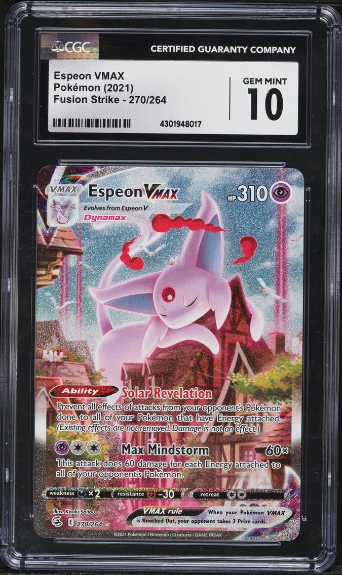 2021 #270 Full Art/Espeon Vmax CGC 10 Sword & Shield Fusion Strike Pokemon