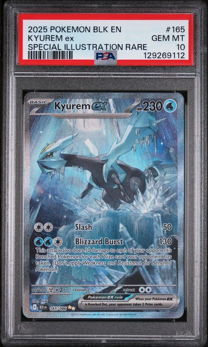 2025 #165 Kyurem EX PSA 10 Blk EN-Black Bolt Pokemon