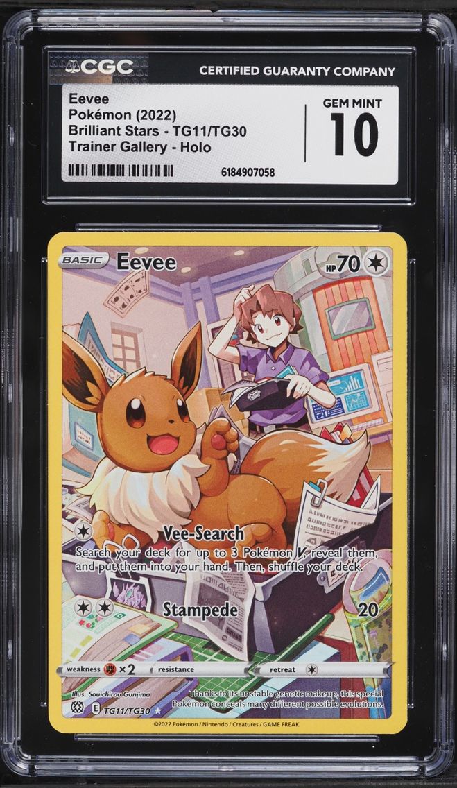 2022 #TG11 Eevee CGC 10 Pokemon Sword & Shield Brilliant Stars CHR