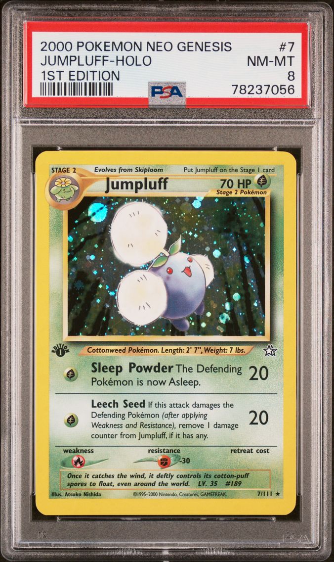 2000 #7 Jumpluff-Holo PSA 8 Neo Genesis 1st Edition