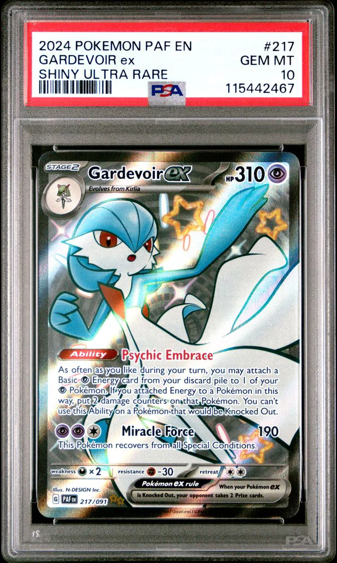 2024 #217 Gardevoir EX PSA 10 Paf EN-Paldean Fates Pokemon