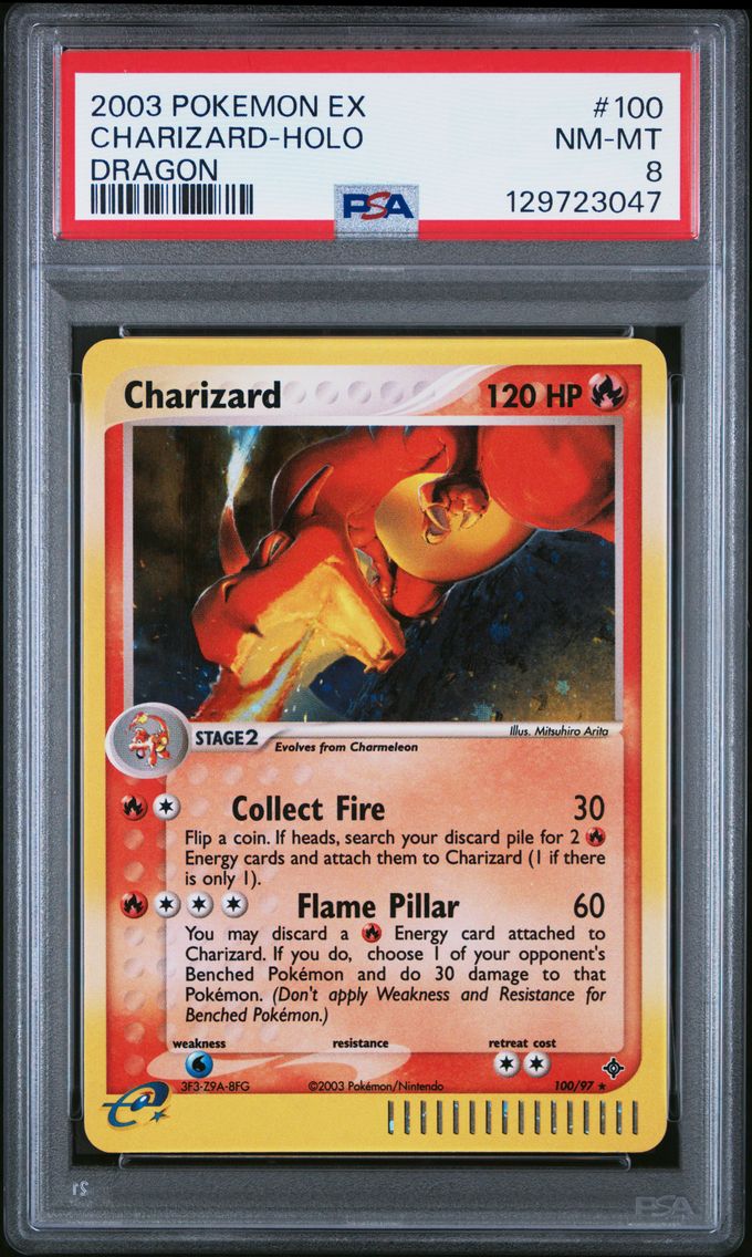 2003 #100 Charizard-Holo PSA 8 EX Dragon
