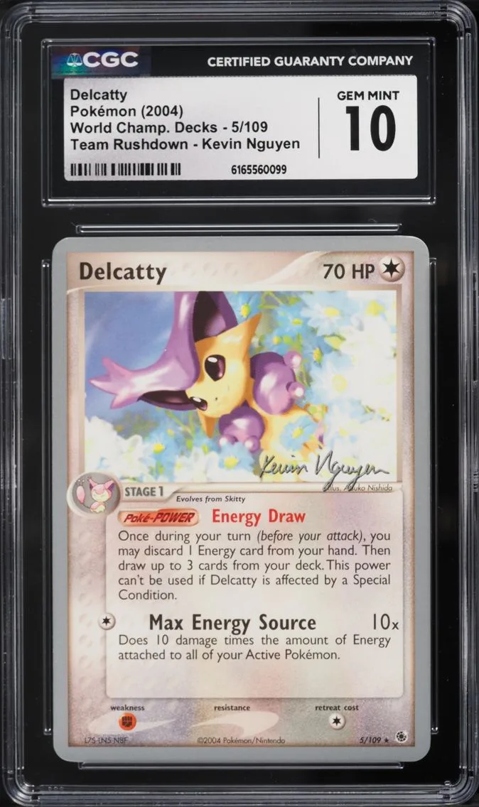 2004 Pokemon World Championships Decks Team Rushdown Kevin Nguyen Delcatty #5 CGC 10 GEM MINT