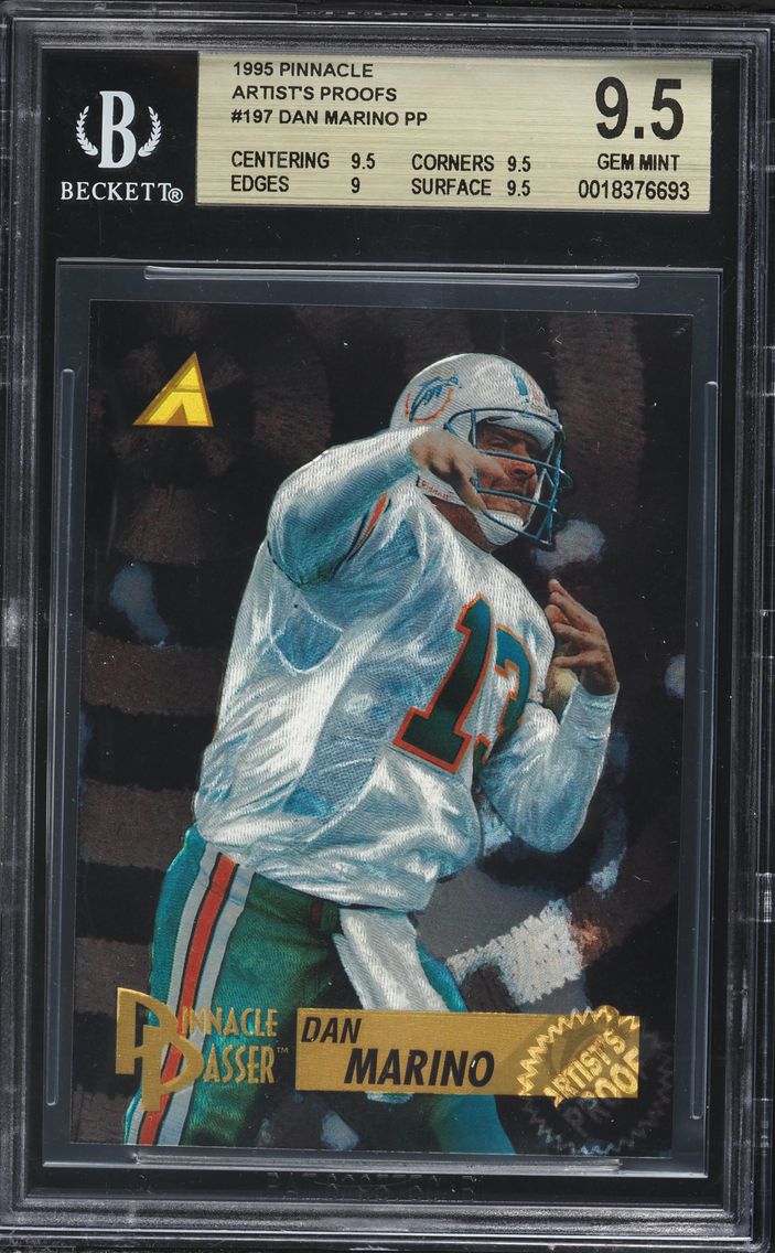 1995 #197 Dan Marino PP BGS 9.5 Pinnacle Artist's Proofs Football