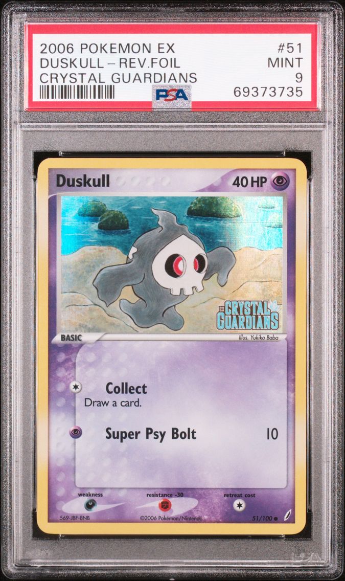 2006 #51 Duskull-Reverse Foil PSA 9 EX Crystal Guardians