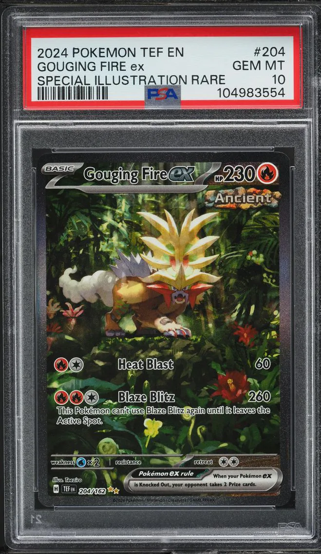 2024 #204 SV TEMPORAL FORCES SIR GOUGING FIRE EX PSA 10 POKEMON