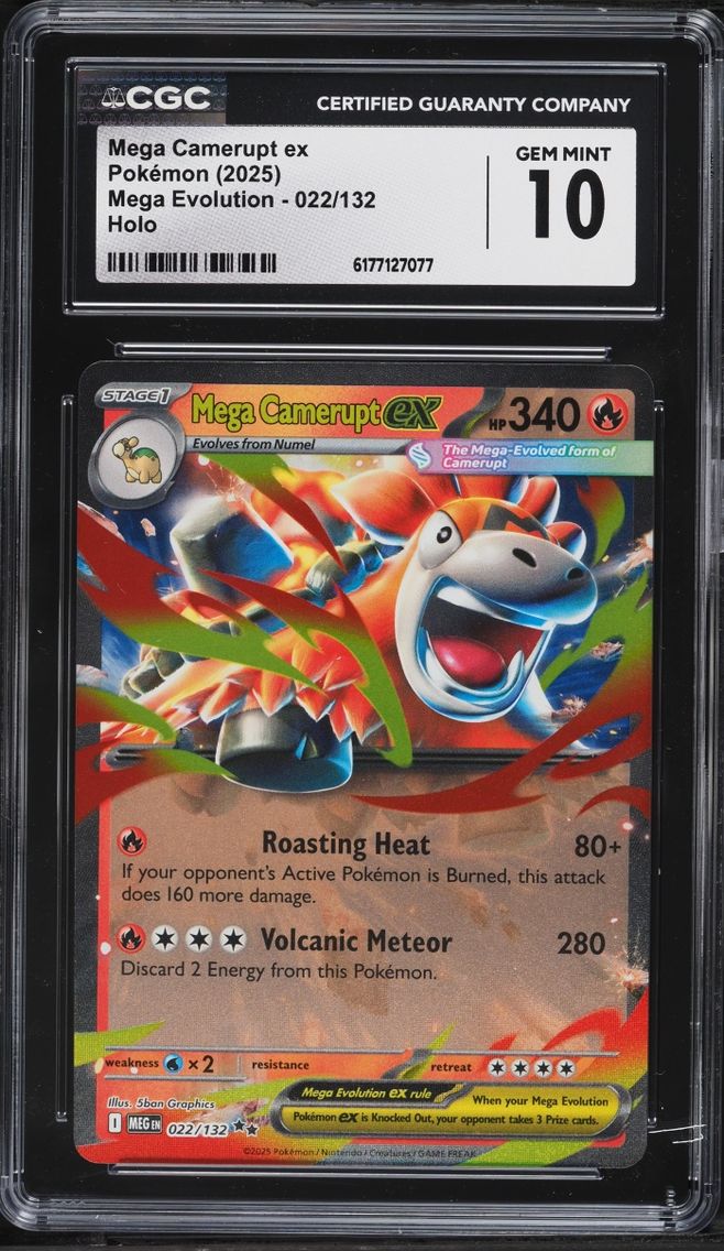 2025 Pokemon Mega Evolution Holo Mega Camerupt ex #22 CGC 10 GEM MINT