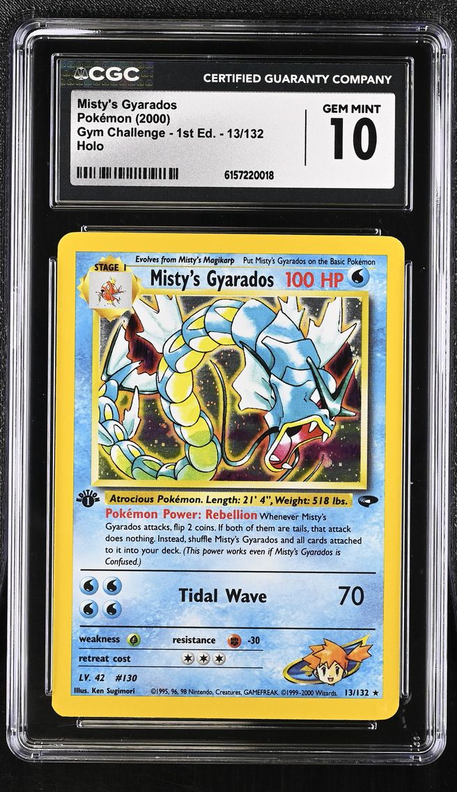 2000 #13 Misty's Gyarados CGC 10 Holo Gym Challenge - 1st Edition - English Pokemon