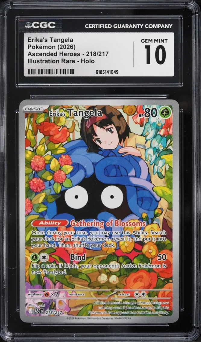 2026 #218 Erika's Tangela CGC 10 Pokemon Mega Evolution Ascended Heroes IR