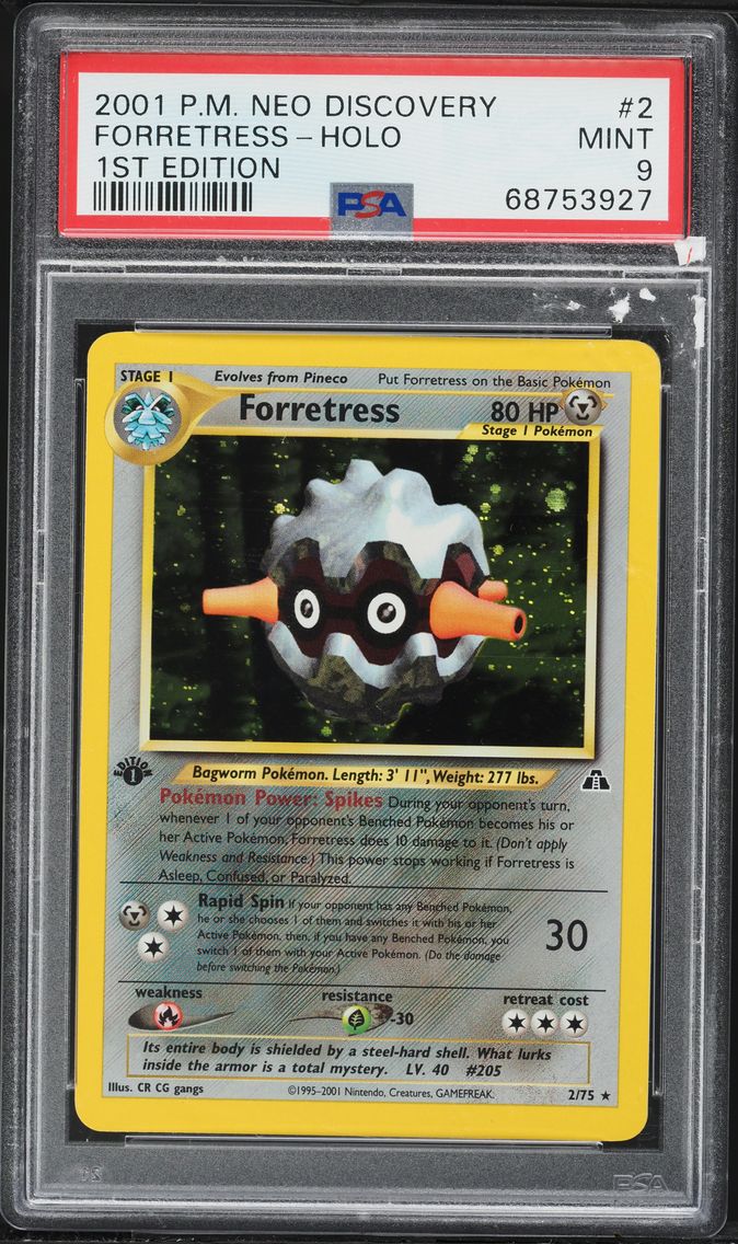 2001 #2 Forretress-Holo 1st Edition PSA 9 Neo Discovery Pokemon