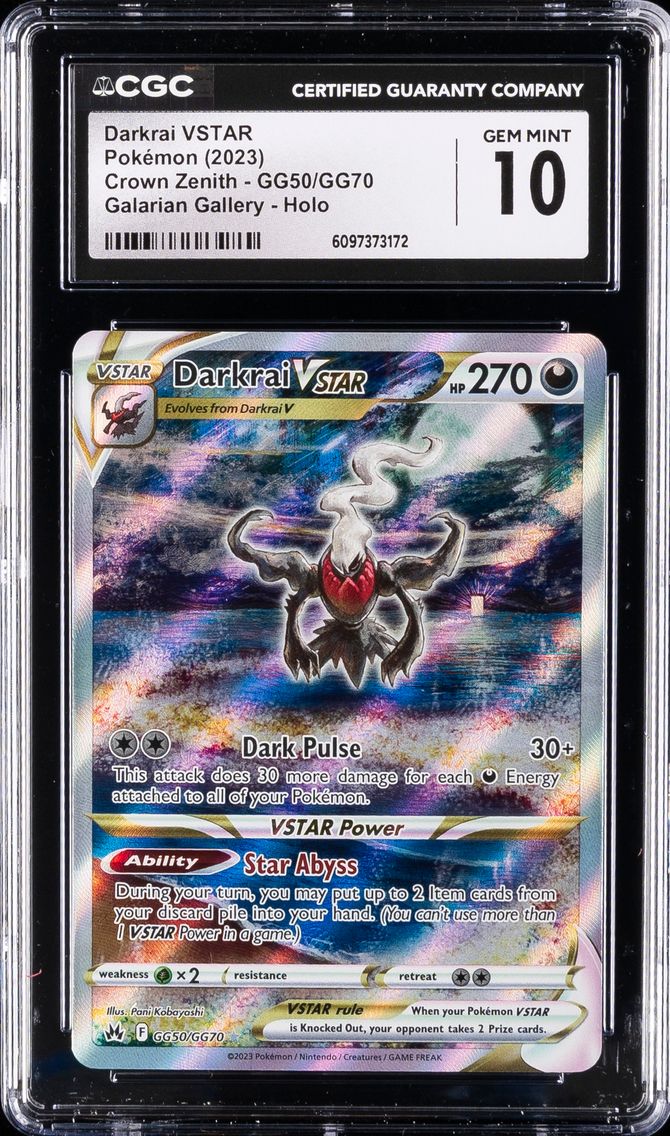 2023 #GG50 Full Art/Darkrai Vstar CGC 10 Sword and Shield Crown Zenith Pokemon