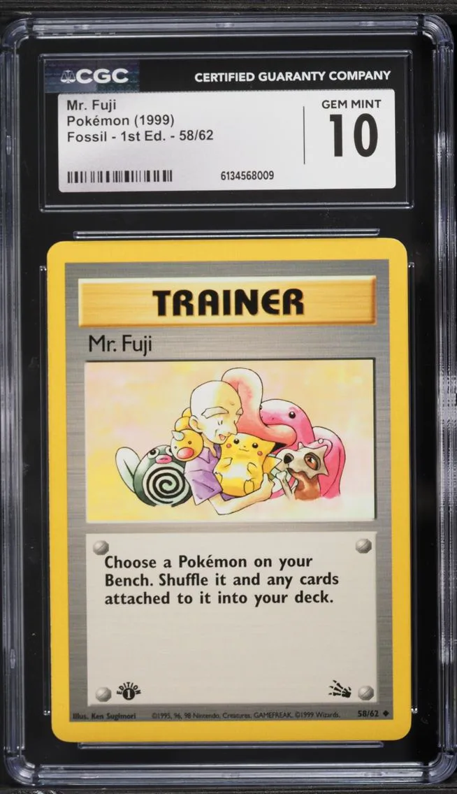 1999 Pokemon Fossil 1st Edition Mr. Fuji #58 CGC 10 GEM MINT