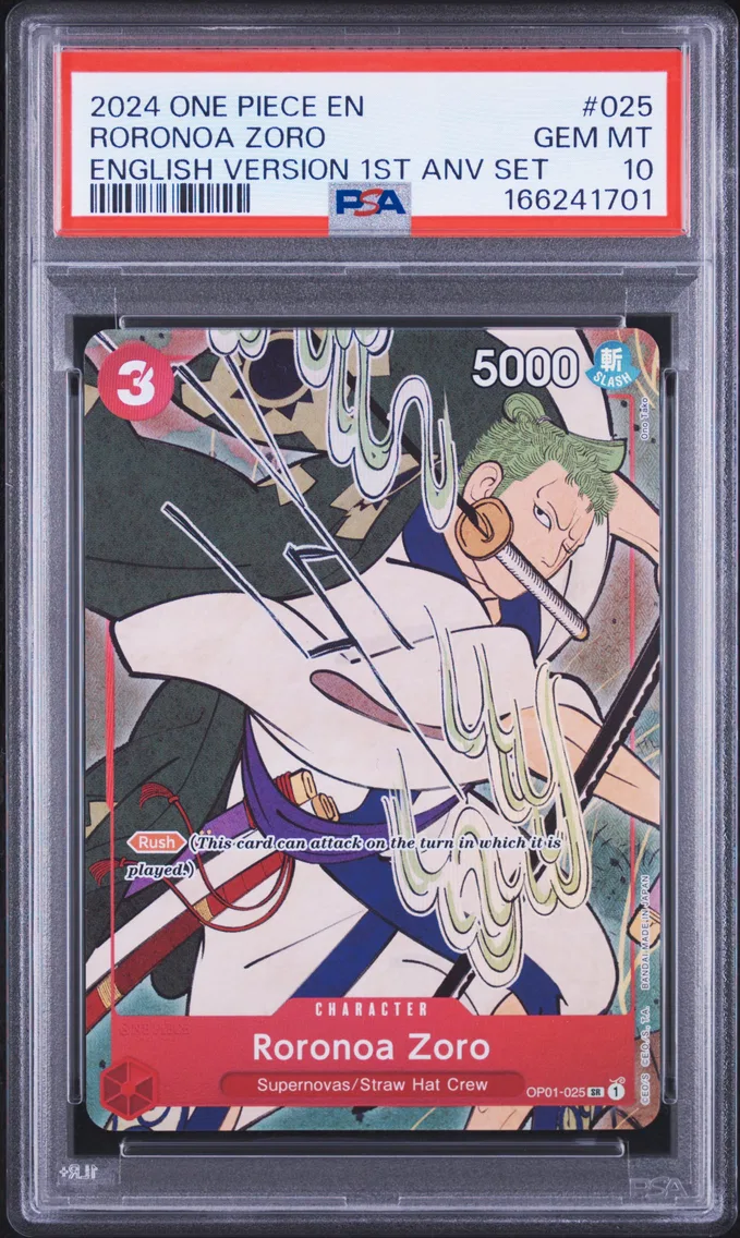 2024 #025 Roronoa Zoro PSA 10 On
