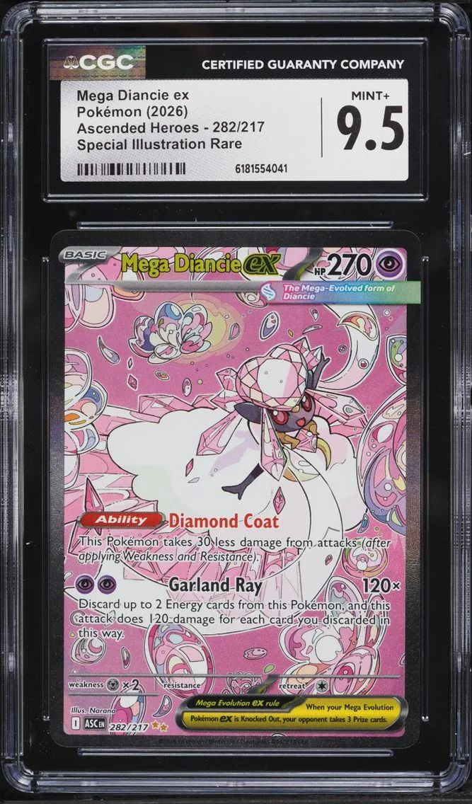 2026 Pokemon Mega Evolution Ascended Heroes SIR Mega Diancie EX #282 CGC 9.5 MINT+