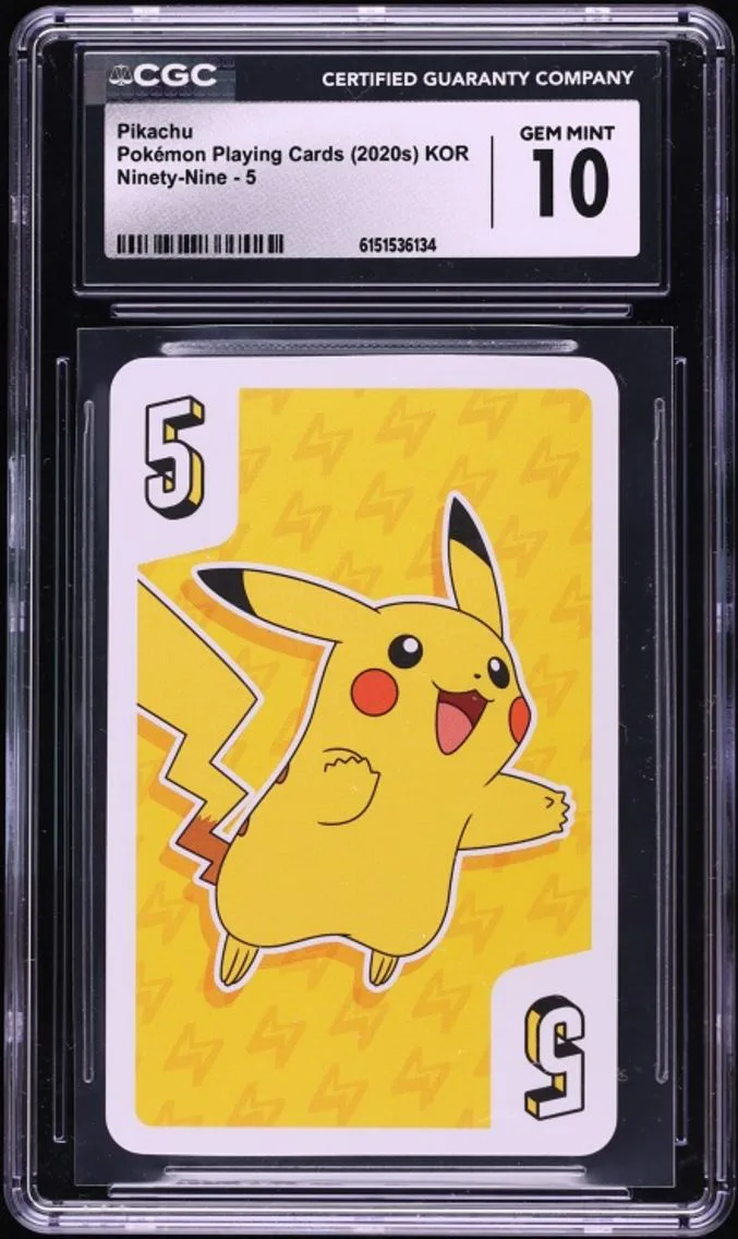 2020 #5 Pikachu CGC 10 Pokemon Korean Playing Cards Ninety-Nine
