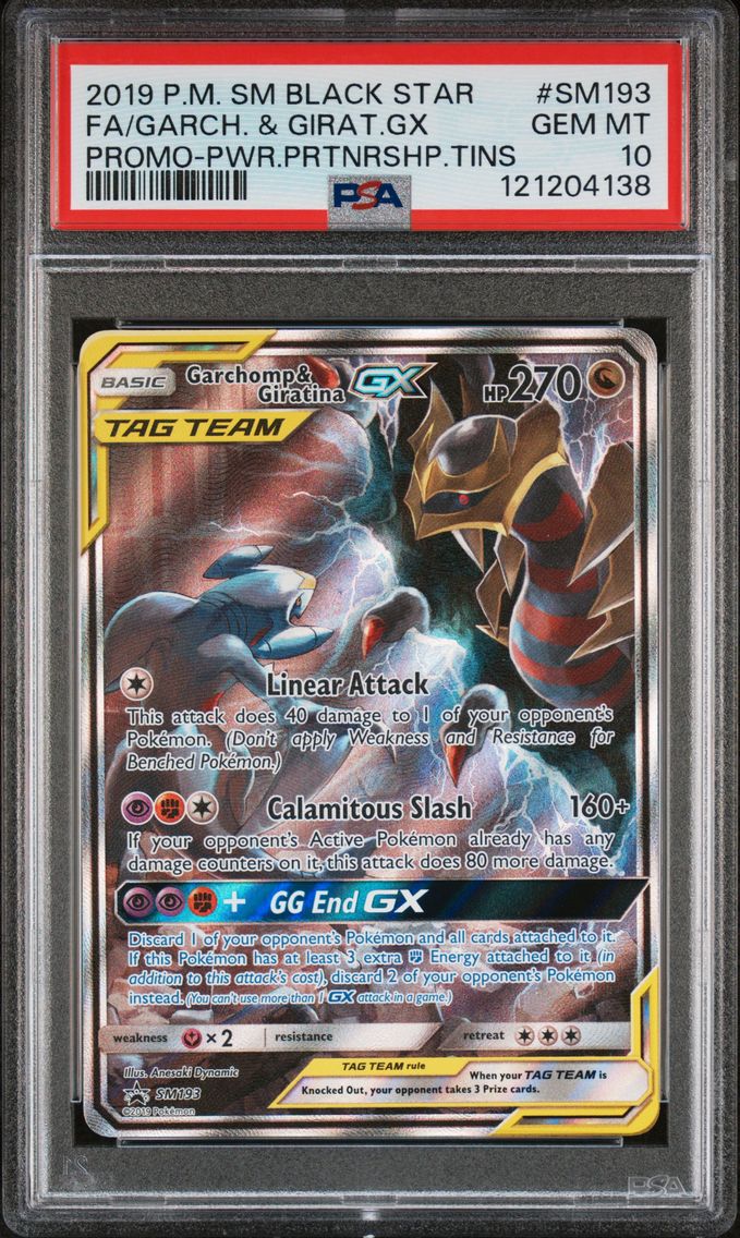 2019 #SM193 Full Art/Garchomp & Giratina GX PSA 10 SM Black Star Promo Pokemon