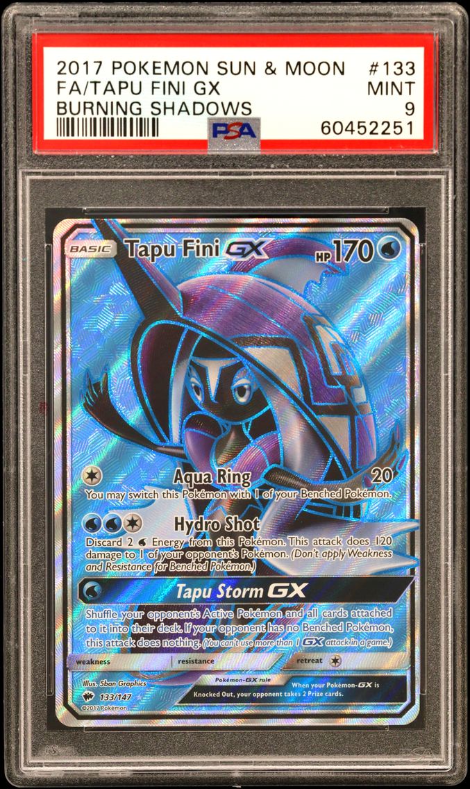 2017 #133 Full Art/Tapu Fini GX PSA 9 Sun & Moon Burning Shadows