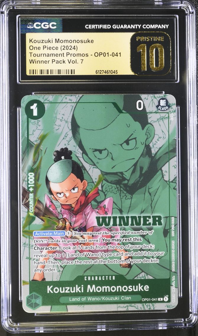 2024 #OP01-041 Kouzuki Momonosuke CGC 10 Pristine Tournament Promos - English