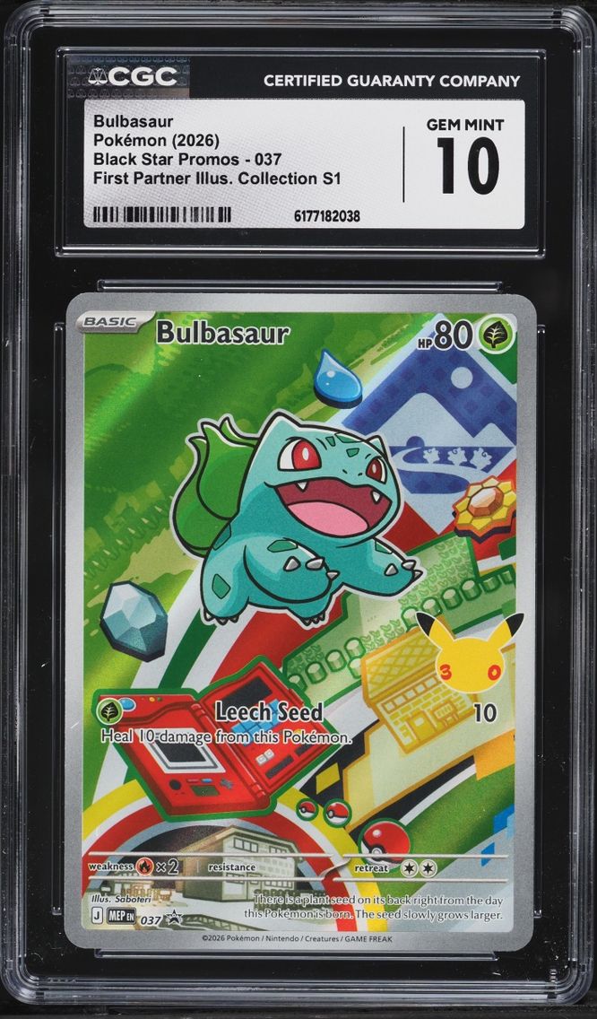 2026 Pokemon Mega Evolution Promo First Partner Illustration Full Art Bulbasaur #37 CGC 10 GEM