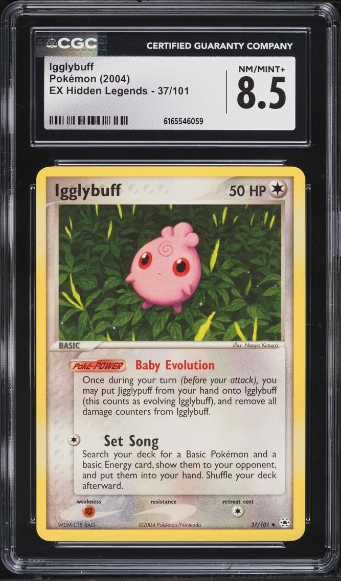 2004 Pokemon Ex Hidden Legends Igglybuff #37 CGC 8.5 NM-MT+