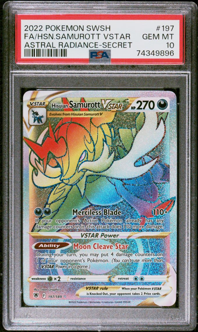 2022 #197 Full Art/Hisuian Samurott Vstar PSA 10 Sword & Shield Astral Radiance