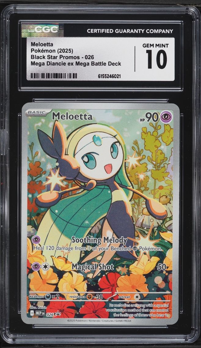 2025 Pokemon Mega Evolution Black Star Promo Battle Deck Full Art Meloetta #26 CGC 10 GEM MINT