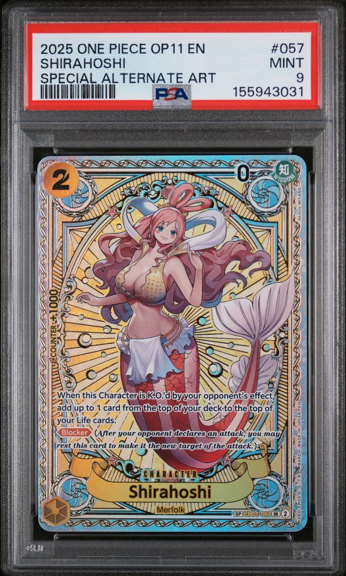 2025 #057 Shirahoshi PSA 9 One Piece OP11-A Fist of Divine Speed