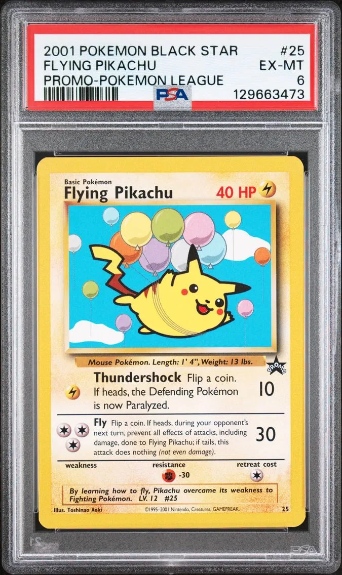 2001 #25 Flying Pikachu PSA 6 Promo Black Star Pokemon