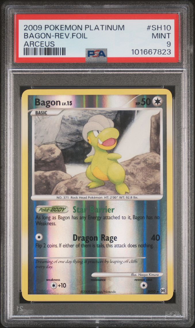 2009 #SH10 Bagon-Reverse Foil PSA 9 Platinum Arceus Pokemon
