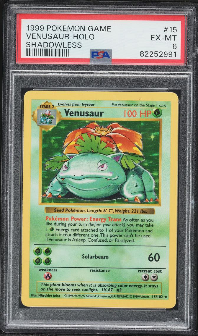 1999 #15 Venusaur-Holo PSA 6 Game Pokemon