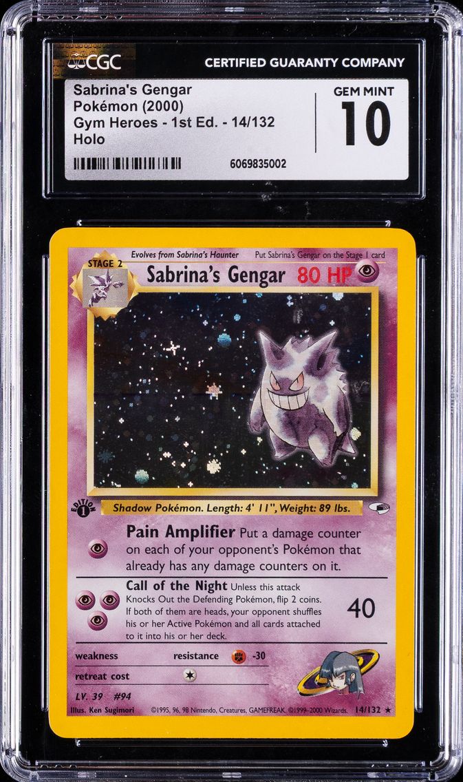 2000 #14 Sabrina's Gengar Holo-1st Edition CGC 10 Gym Heroes Pokemon