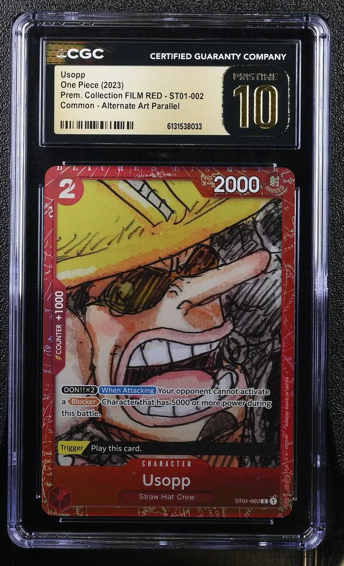 2023 #ST01-002 Usopp CGC 10 Pristine Premium Collection FILM RED (Foil) - English