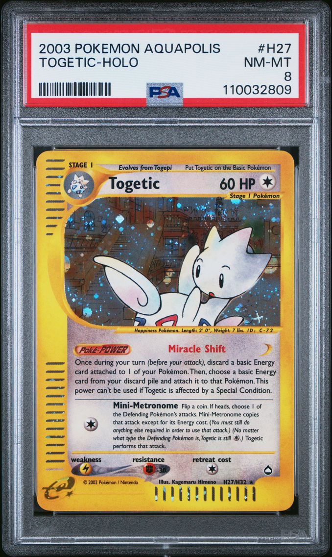 2003 #H27 Togetic-Holo PSA 8 Aquapolis