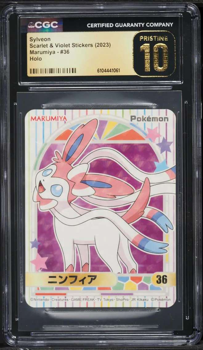 2023 Pokemon Japanese Scarlet & Violet Stickers Marumiya Holo Sylveon #36 CGC 10 PRISTINE