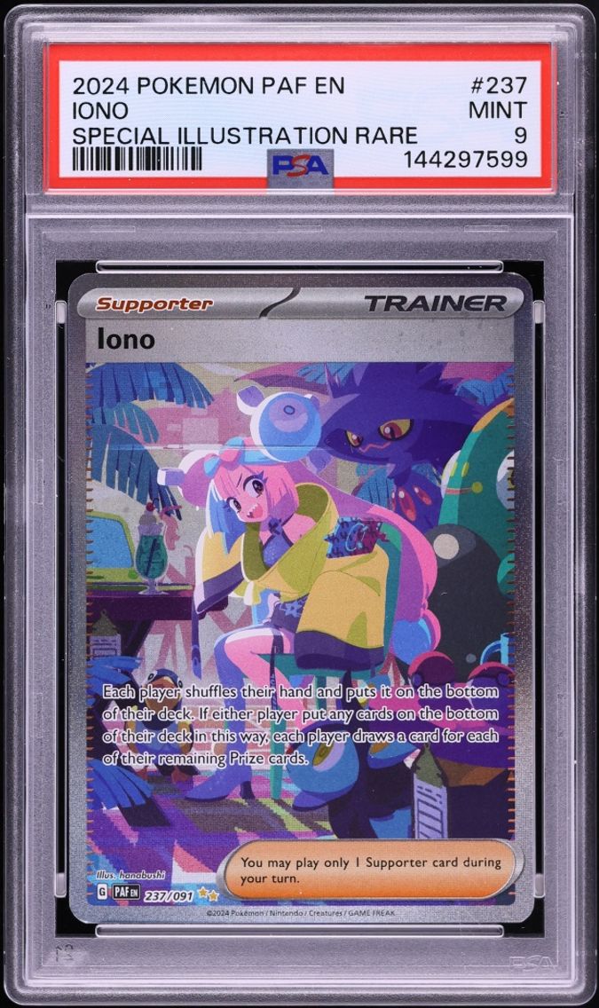 2024 Pokemon Scarlet & Violet Paldean Fates SIR Iono #237 PSA 9 MINT