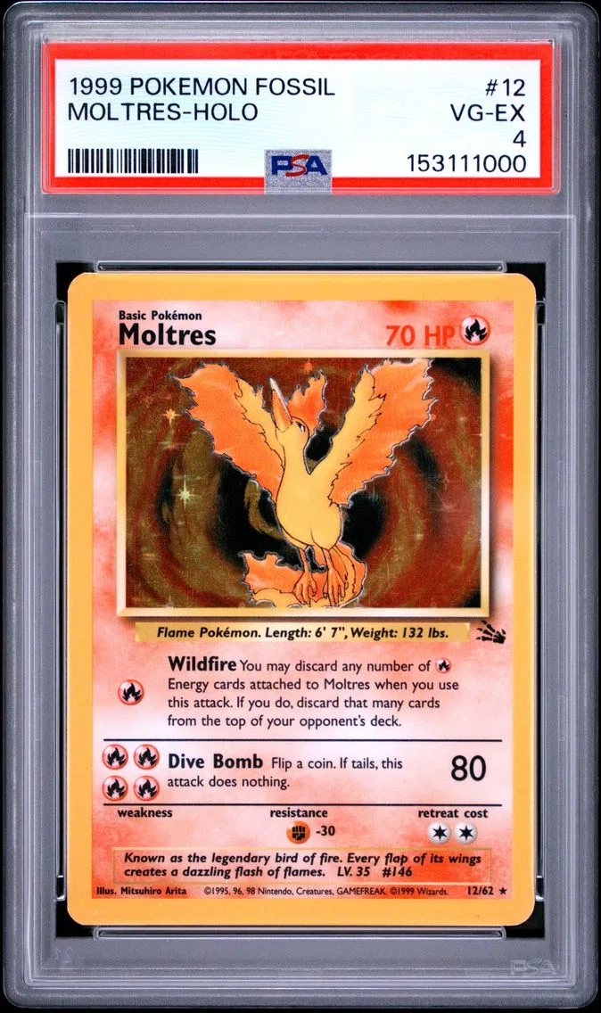 1999 #12 Moltres-Holo PSA 4 Fossil