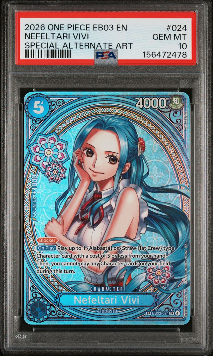 2026 #024 Nefeltari Vivi PSA 10 One Piece EB03-Extra Booster -One Piece Heroines Edition-